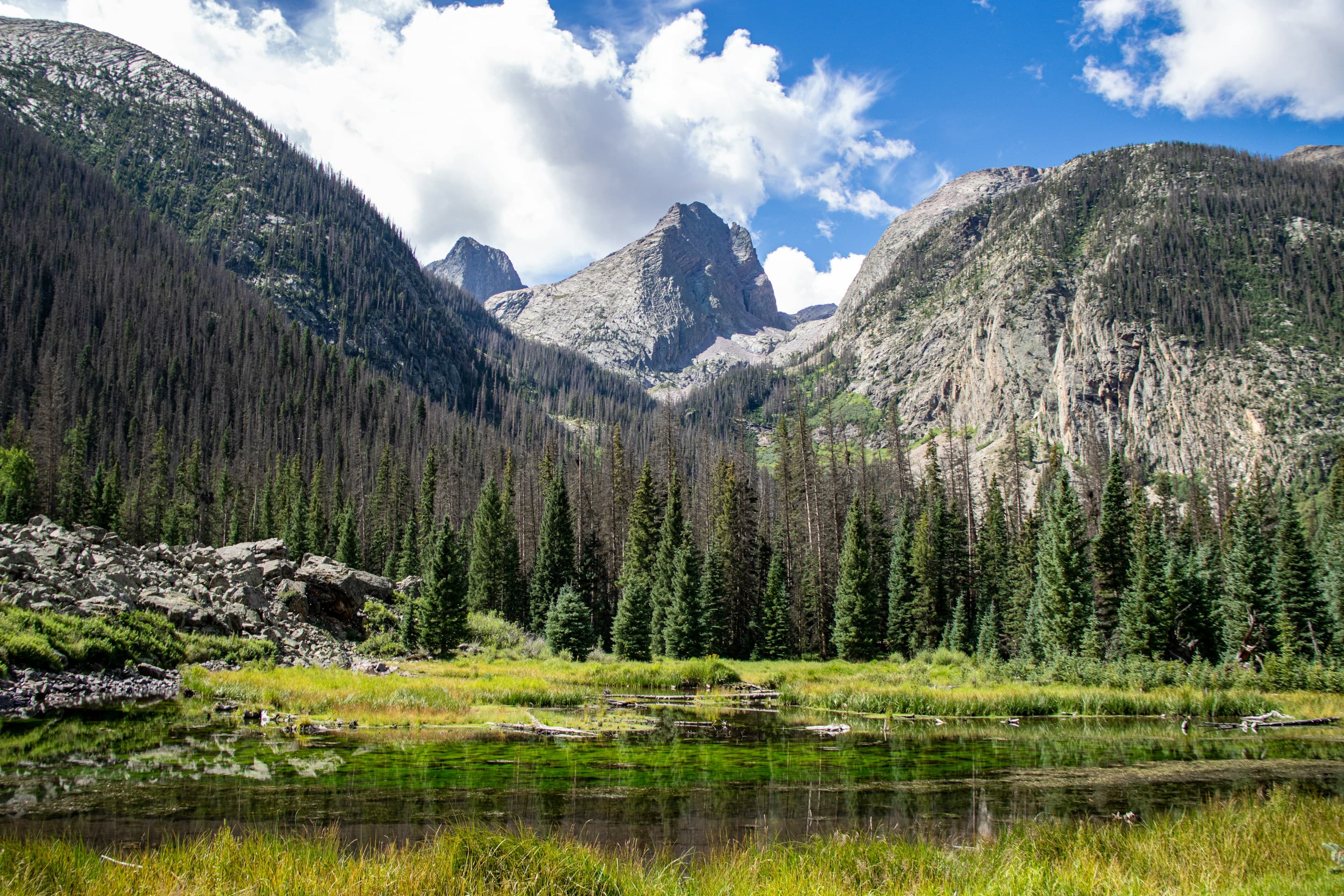 Alpine lake and peaks in the San Juan Mountains, Colorado